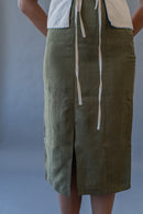 Evone Linen Midi Skirt